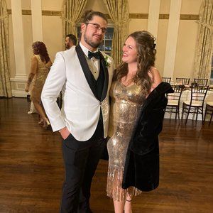 Lulu's Gold Sequence Midi Dress